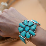 Statement Cuff in Campitos Turquoise - Golden Road Crafted