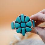 Statement Cuff in Campitos Turquoise - Golden Road Crafted