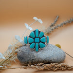 Statement Cuff in Campitos Turquoise - Golden Road Crafted