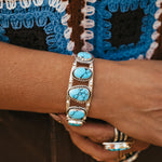Statement Cuff in Egyptian Turquoise - Golden Road Crafted