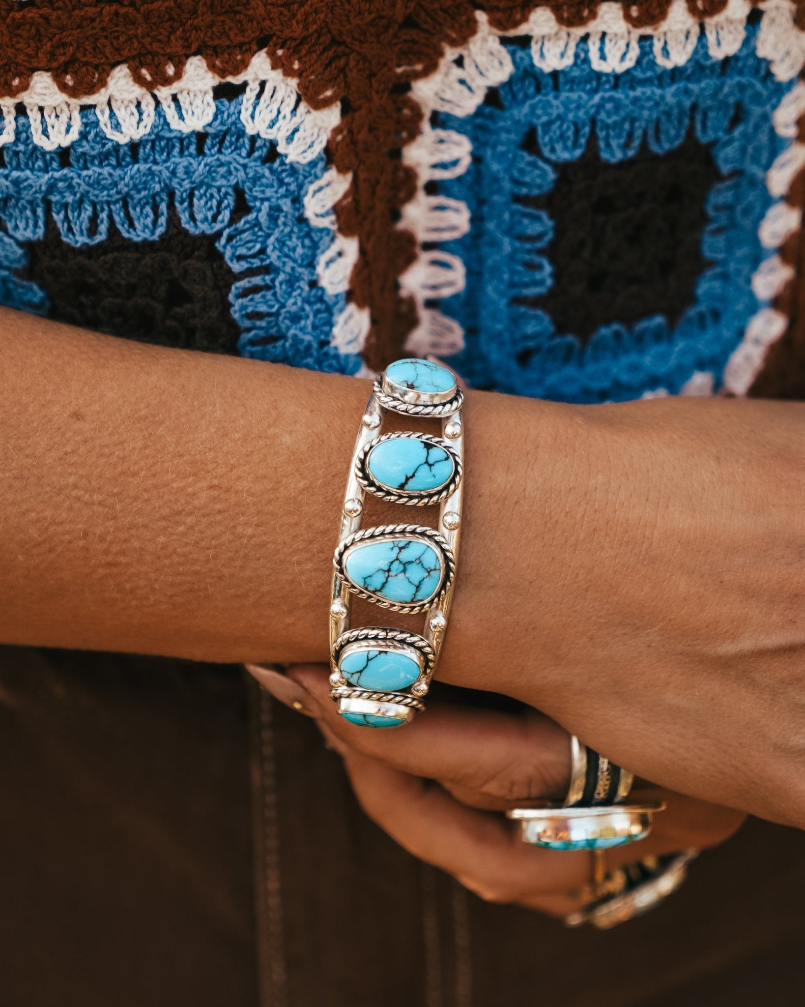Statement Cuff in Egyptian Turquoise - Golden Road Crafted