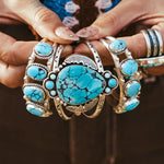 Statement Cuff in Egyptian Turquoise - Golden Road Crafted