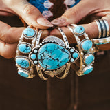 Statement Cuff in Egyptian Turquoise - Golden Road Crafted