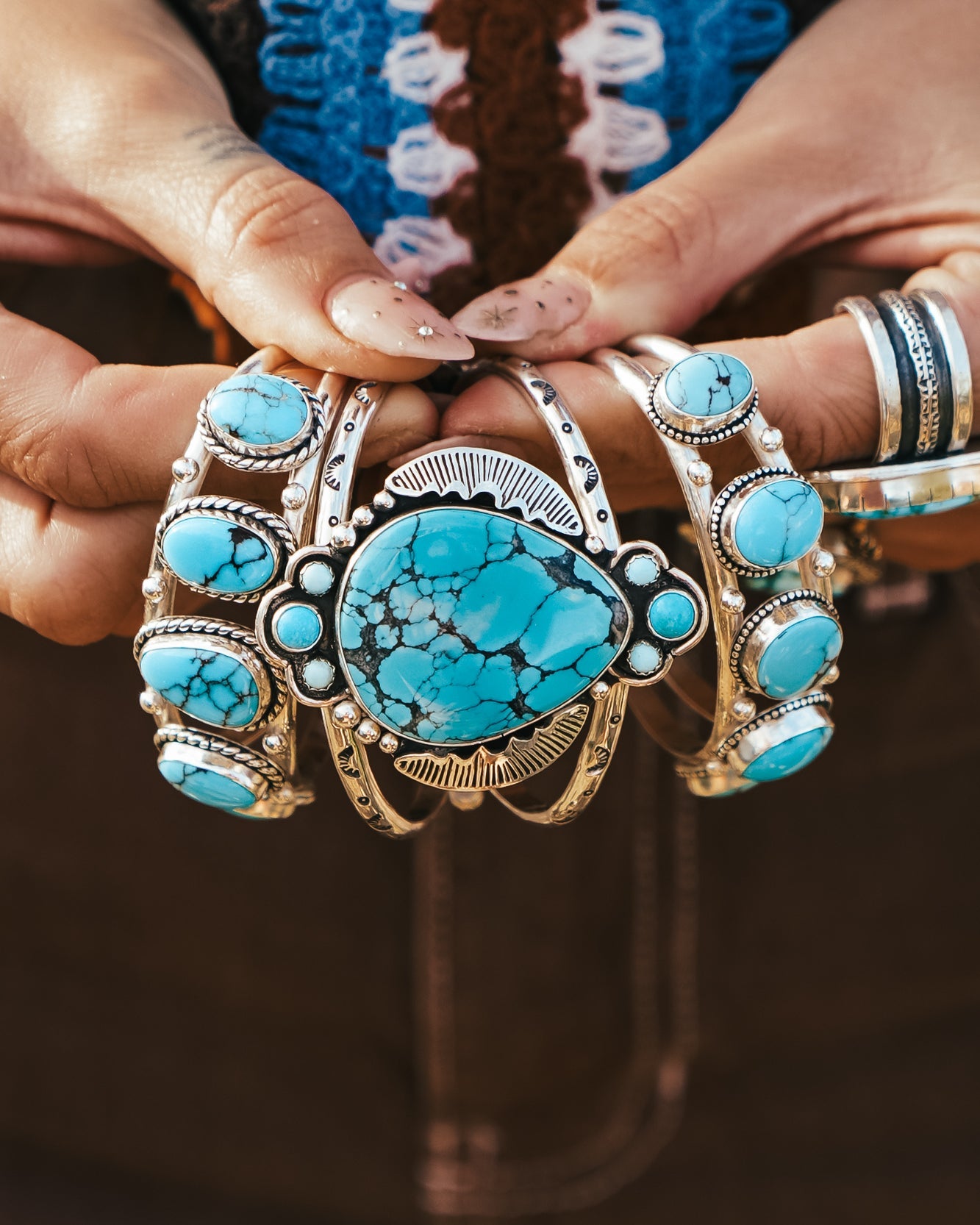Statement Cuff in Egyptian Turquoise - Golden Road Crafted
