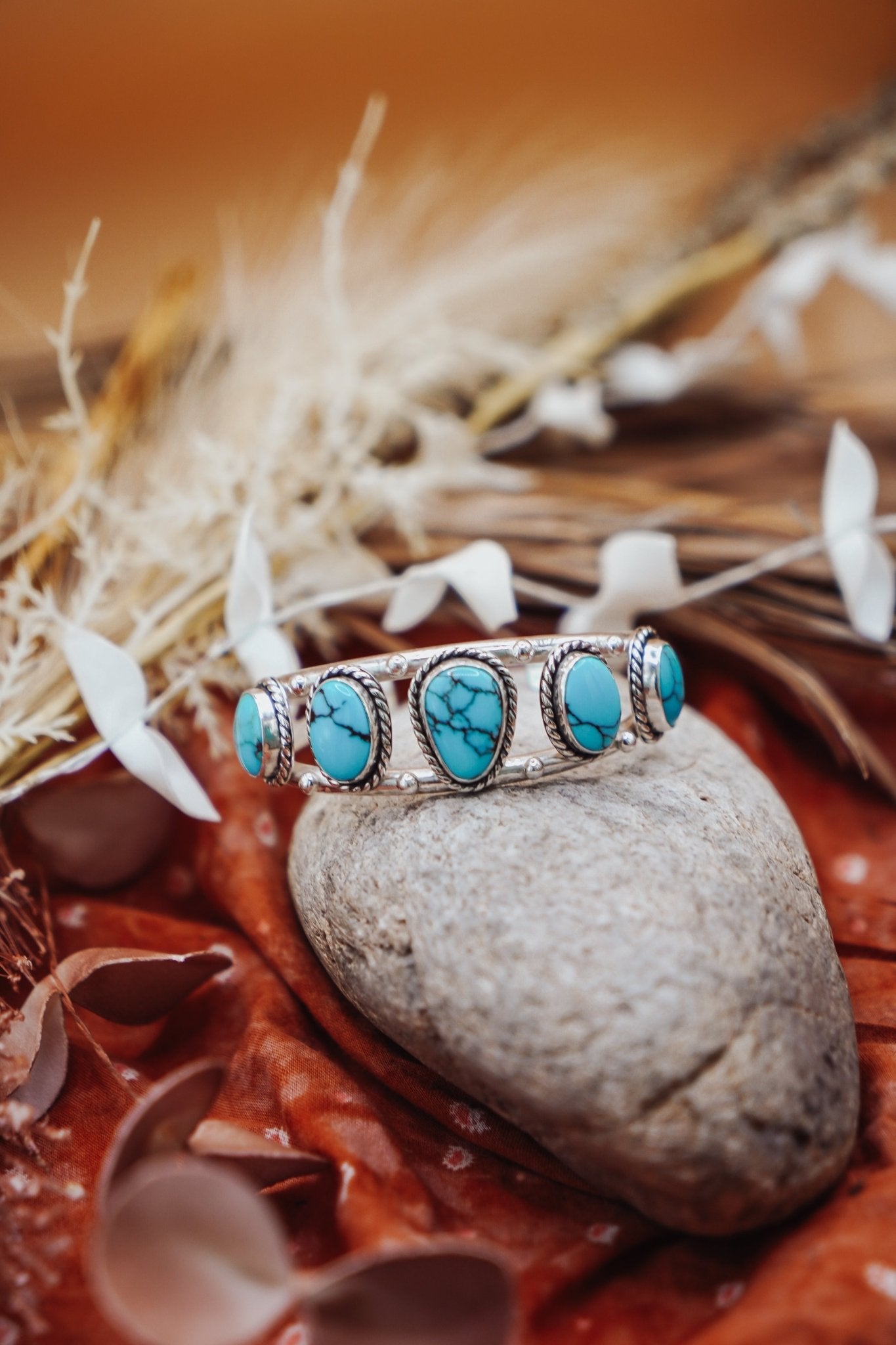 Statement Cuff in Egyptian Turquoise - Golden Road Crafted