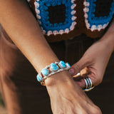 Statement Cuff in Egyptian Turquoise - Golden Road Crafted