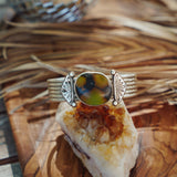 Statement Cuff in Giraffe Turquoise - Golden Road Crafted