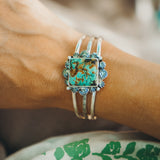 Statement Cuff In Hubei Turquoise - Golden Road Crafted