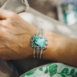 Statement Cuff In Hubei Turquoise - Golden Road Crafted