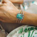 Statement Cuff In Hubei Turquoise - Golden Road Crafted