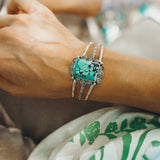 Statement Cuff In Hubei Turquoise - Golden Road Crafted