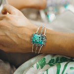Statement Cuff In Hubei Turquoise - Golden Road Crafted
