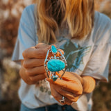 Statement Cuff in Hubei Turquoise - Golden Road Crafted