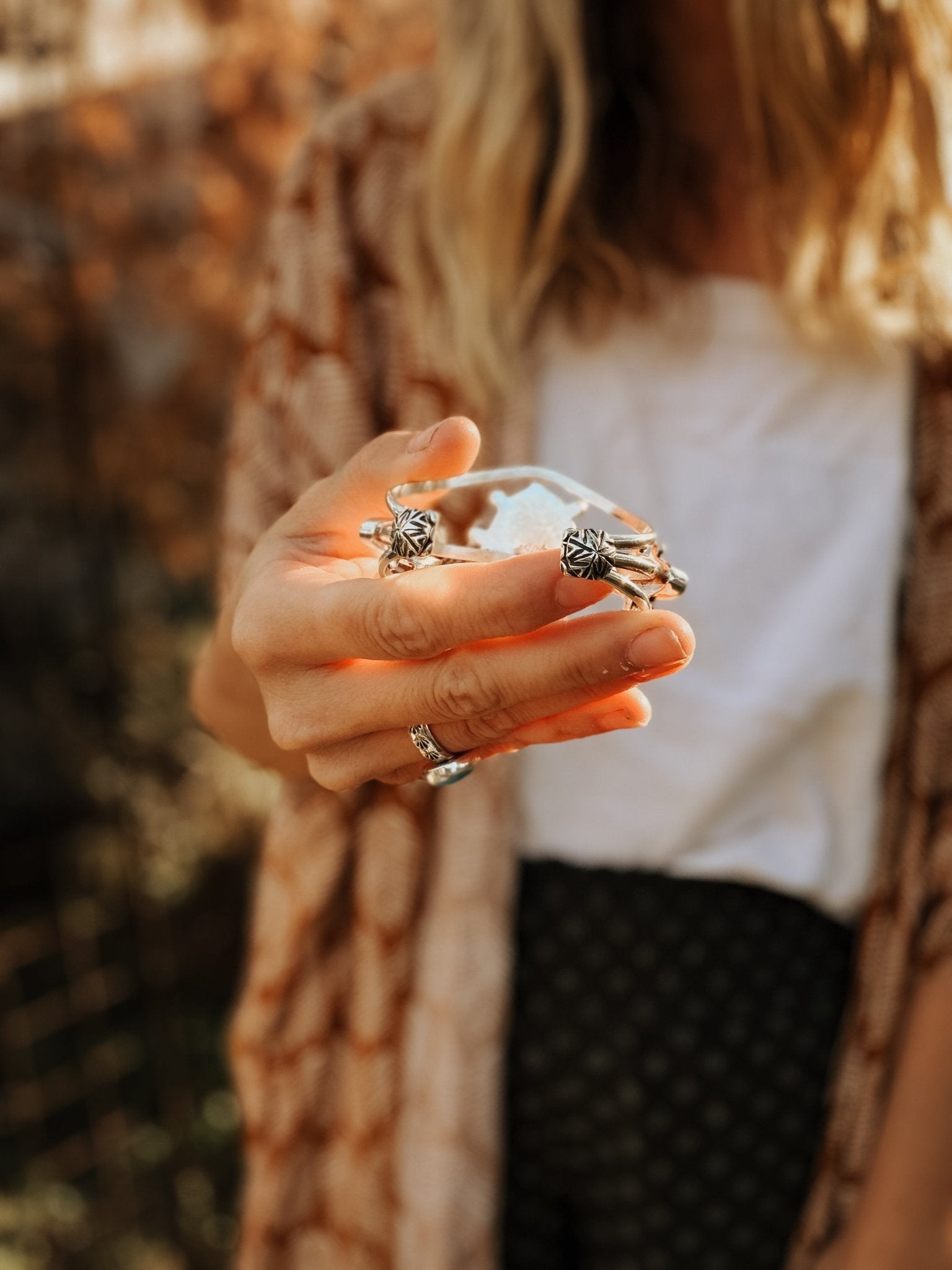 Statement Cuff in Hubei Turquoise - Golden Road Crafted