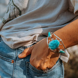 Statement Cuff in Hubei Turquoise - Golden Road Crafted