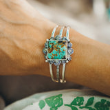 Statement Cuff In Hubei Turquoise - Golden Road Crafted
