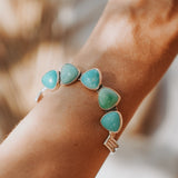 Statement Cuff in Kingman Turquoise - Golden Road Crafted