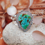 Statement Cuff in Kingman Turquoise - Golden Road Crafted