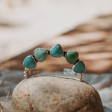 Statement Cuff in Kingman Turquoise - Golden Road Crafted