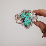 Statement Cuff in Kingman Turquoise - Golden Road Crafted