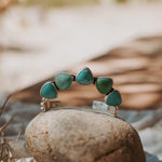 Statement Cuff in Kingman Turquoise - Golden Road Crafted