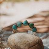 Statement Cuff in Kingman Turquoise - Golden Road Crafted