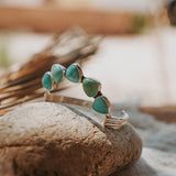 Statement Cuff in Kingman Turquoise - Golden Road Crafted