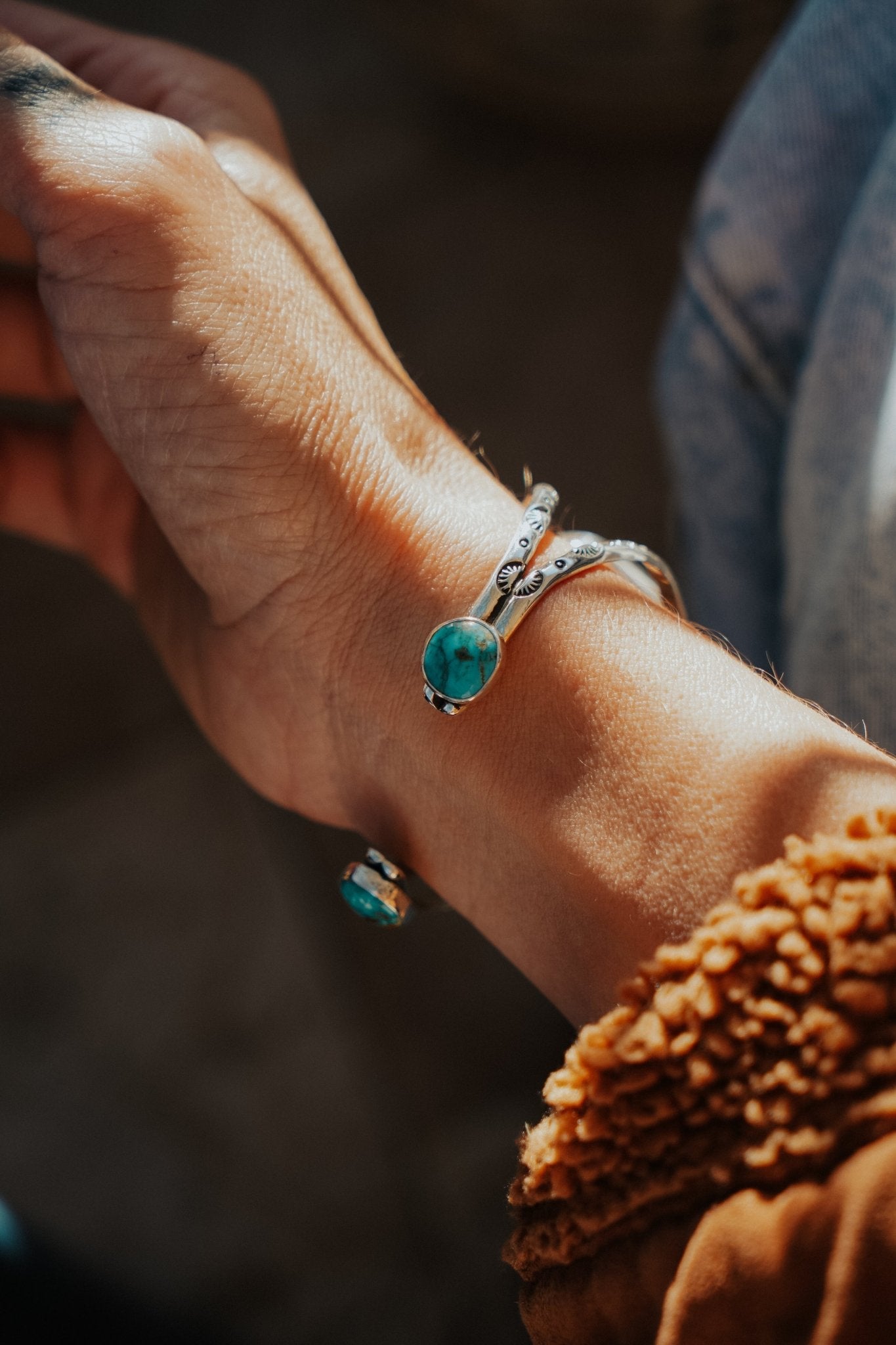 Statement Cuff in Royston Turquoise – Golden Road Crafted