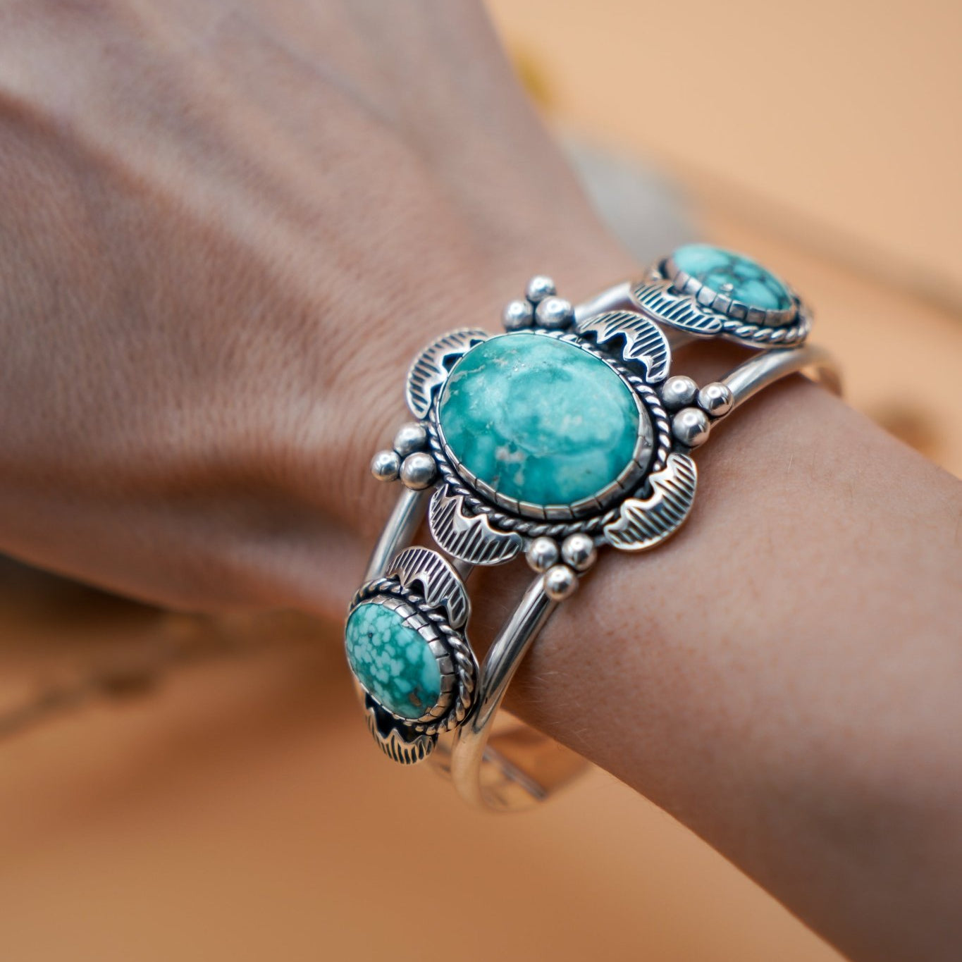 Statement Cuff in Whitewater Turquoise - Golden Road Crafted