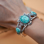 Statement Cuff in Whitewater Turquoise - Golden Road Crafted