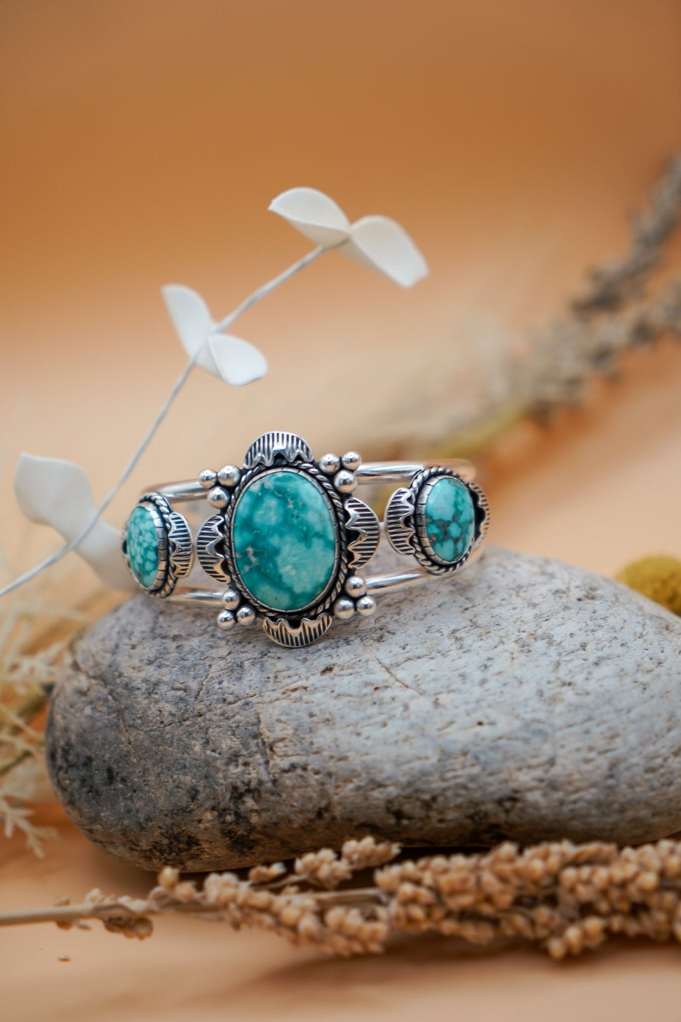 Statement Cuff in Whitewater Turquoise - Golden Road Crafted