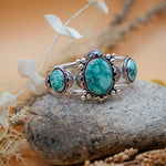 Statement Cuff in Whitewater Turquoise - Golden Road Crafted