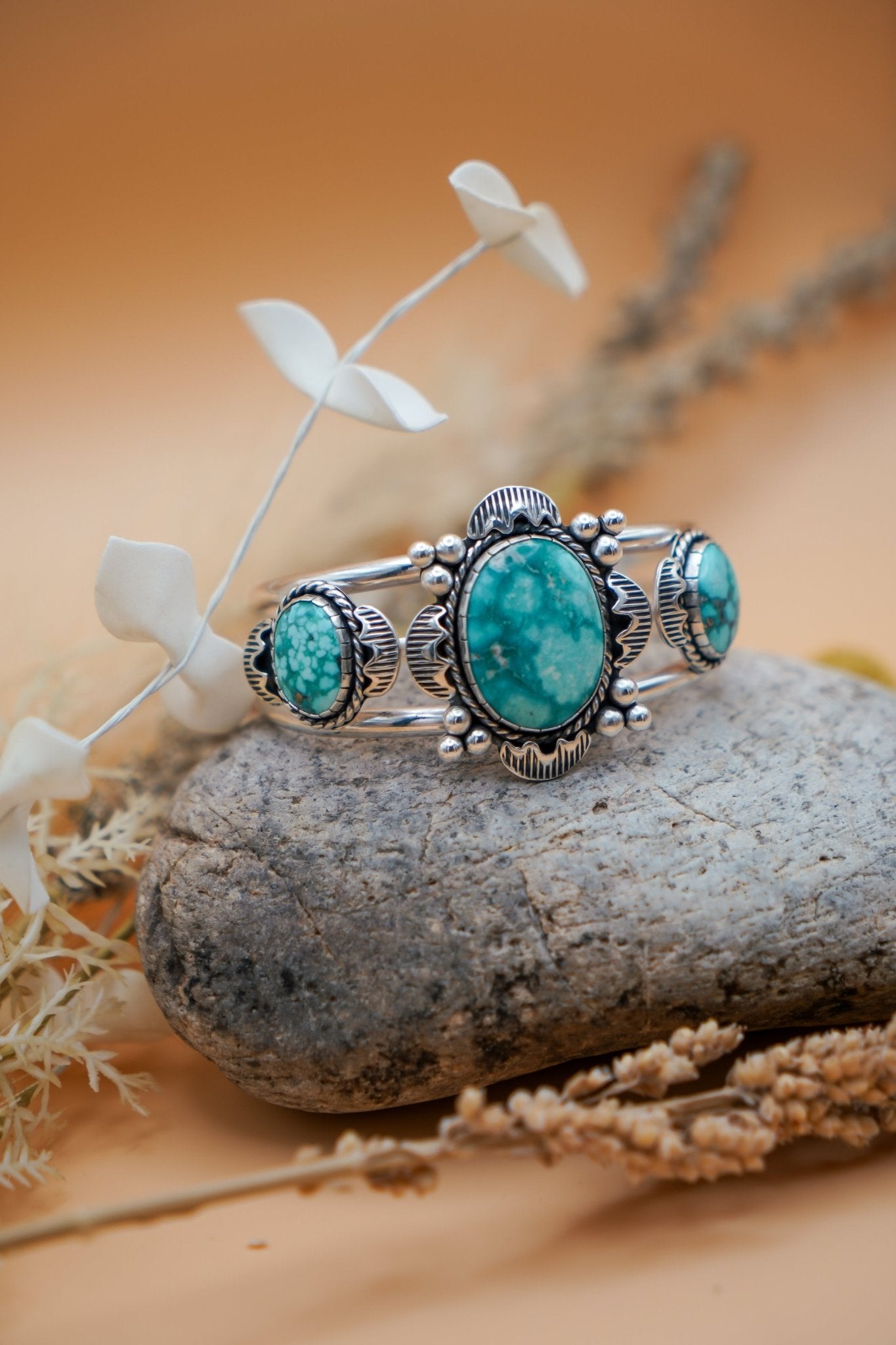 Statement Cuff in Whitewater Turquoise - Golden Road Crafted