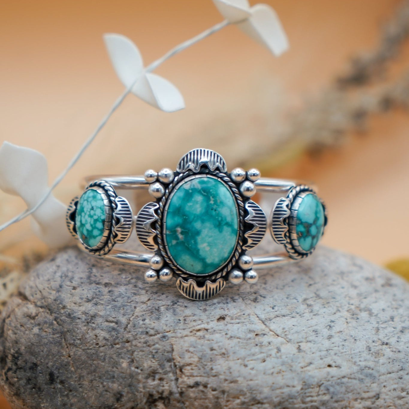 Statement Cuff in Whitewater Turquoise - Golden Road Crafted