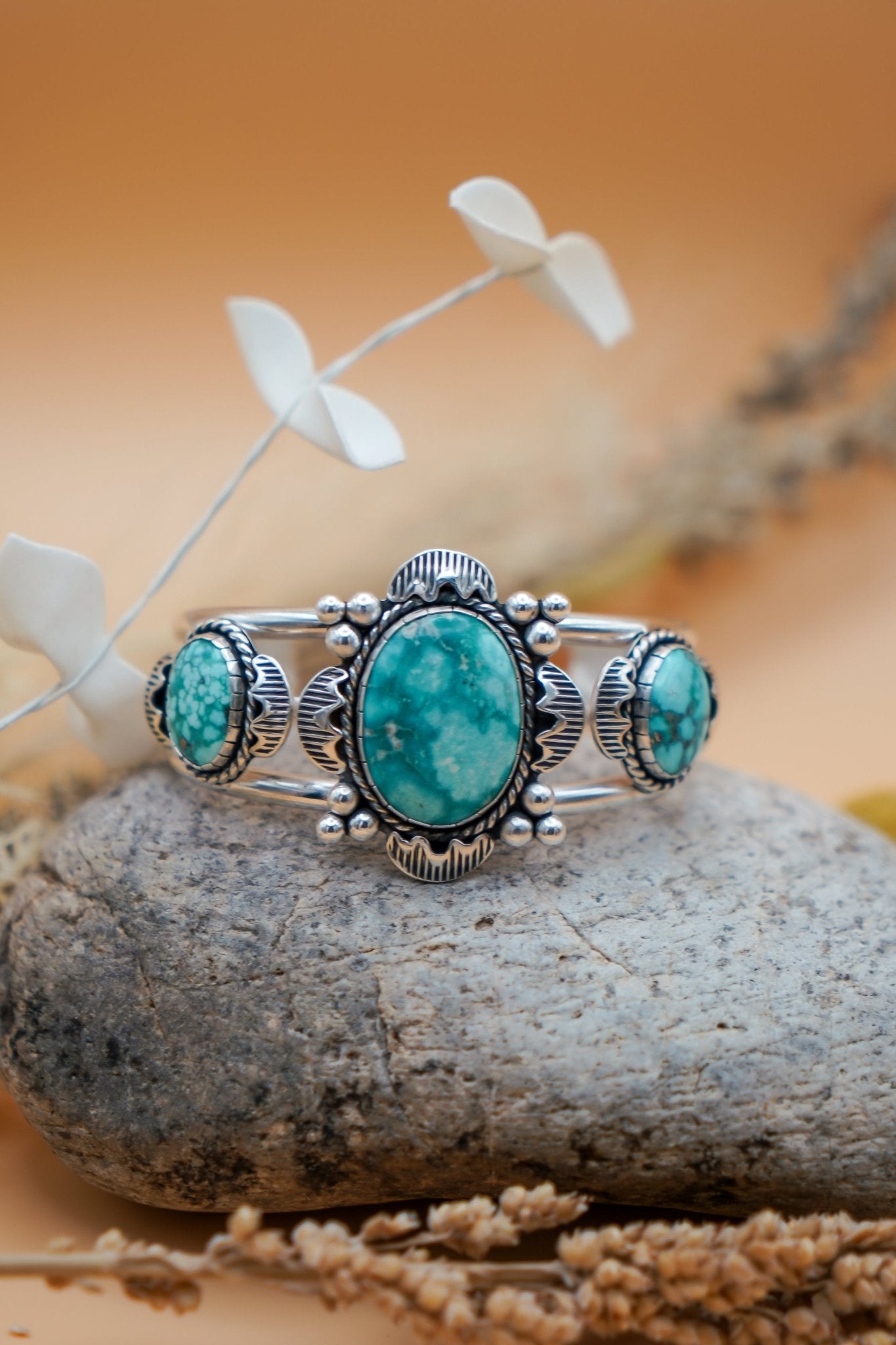 Statement Cuff in Whitewater Turquoise - Golden Road Crafted