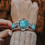 Statement Cuff in Whitewater Turquoise - Golden Road Crafted