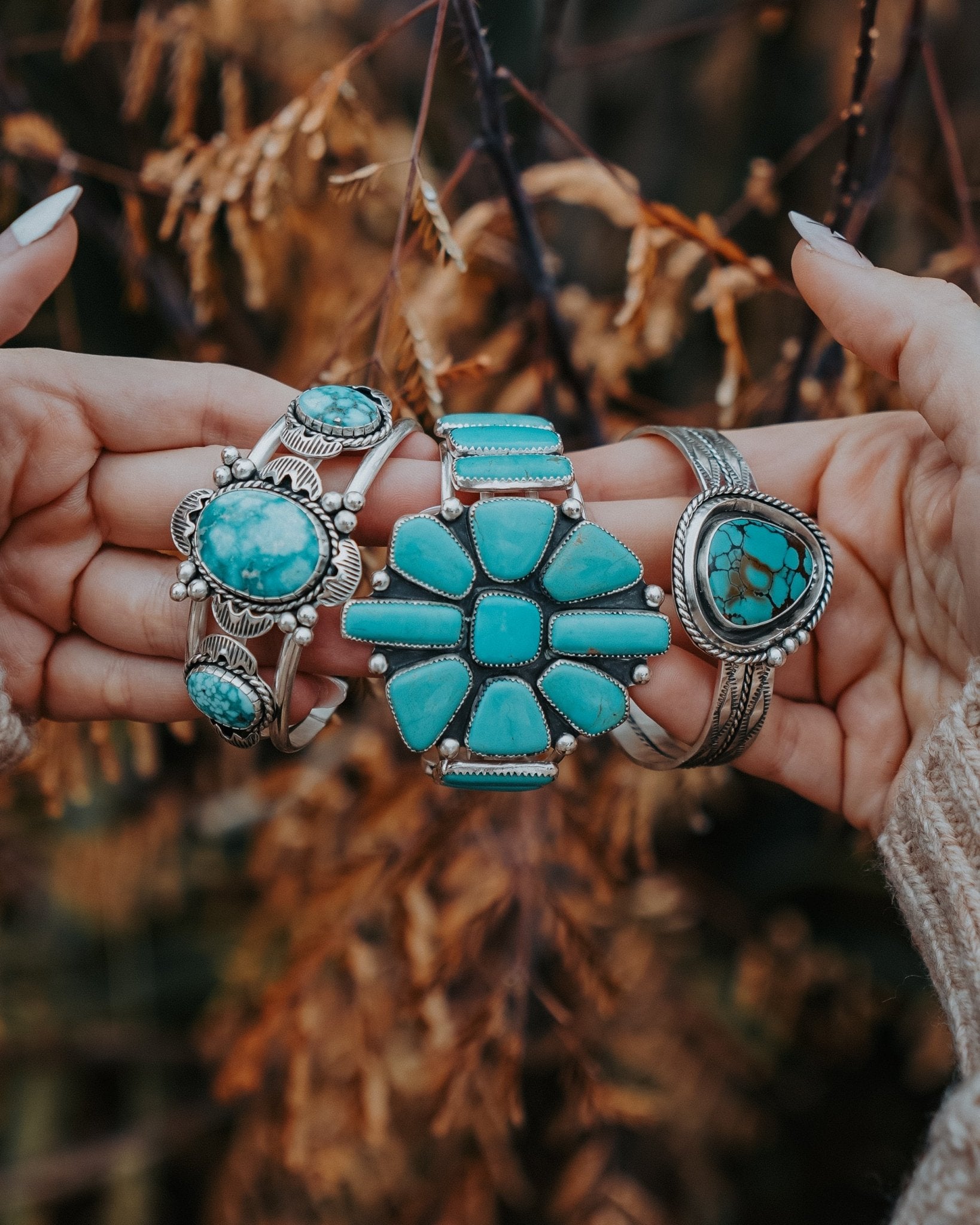 Statement Cuff in Whitewater Turquoise - Golden Road Crafted
