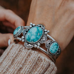 Statement Cuff in Whitewater Turquoise - Golden Road Crafted