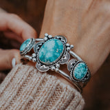 Statement Cuff in Whitewater Turquoise - Golden Road Crafted