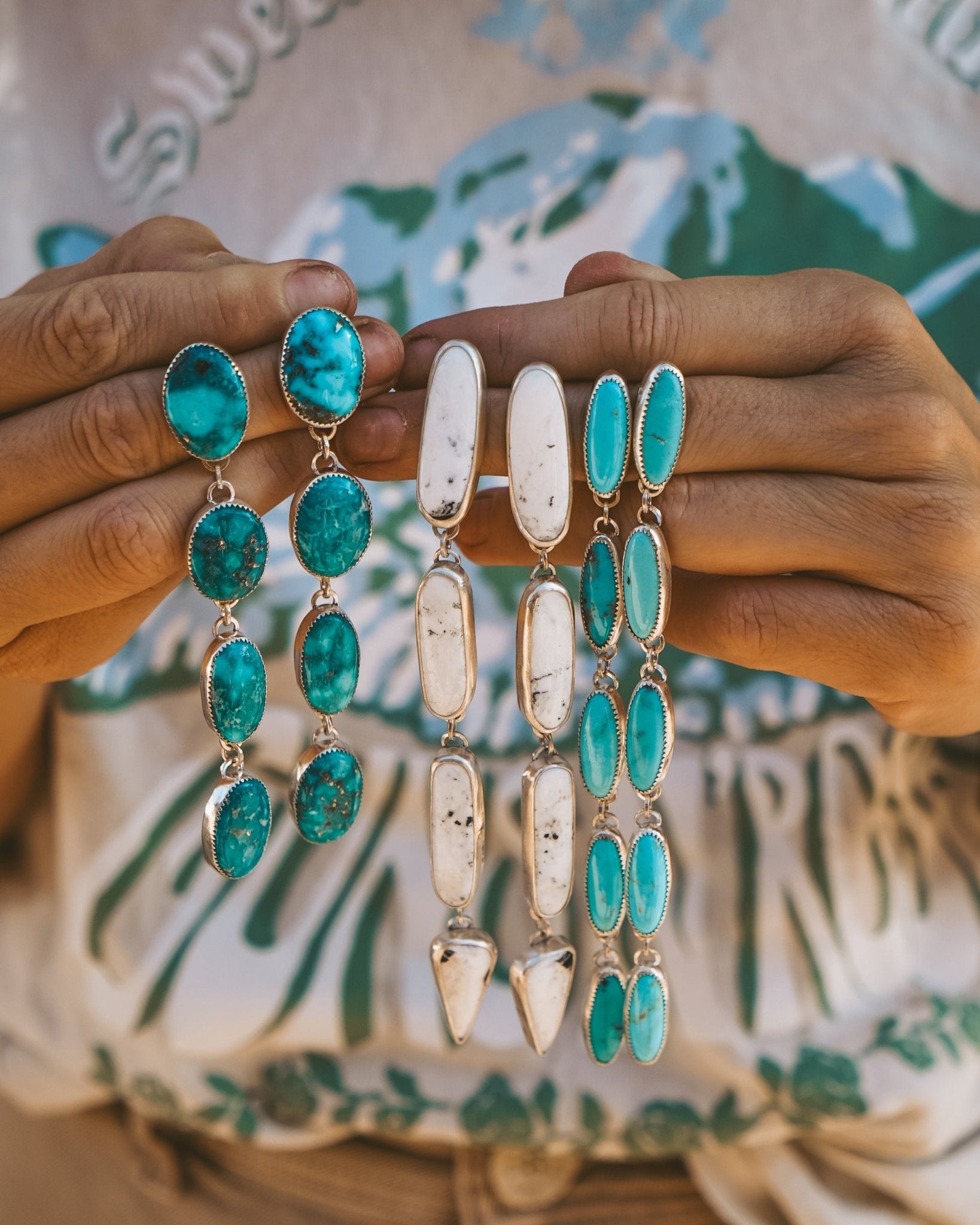 Statement Drip Earrings in Campitos - Golden Road Crafted