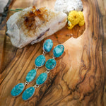 Statement Drip Earrings in Whitewater Turquoise - Golden Road Crafted