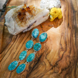 Statement Drip Earrings in Whitewater Turquoise - Golden Road Crafted