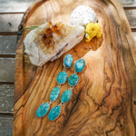 Statement Drip Earrings in Whitewater Turquoise - Golden Road Crafted