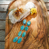 Statement Drip Earrings in Whitewater Turquoise - Golden Road Crafted
