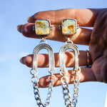 Statement Earrings in Boulder Opal - Golden Road Crafted
