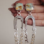 Statement Earrings in Boulder Opal - Golden Road Crafted