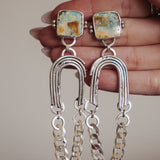 Statement Earrings in Boulder Opal - Golden Road Crafted