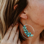 Statement Earrings in Kingman Turquoise - Golden Road Crafted