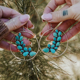 Statement Earrings in Kingman Turquoise - Golden Road Crafted
