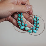 Statement Earrings in Kingman Turquoise - Golden Road Crafted